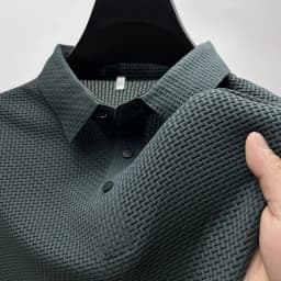 Business Casual Sweat-absorbing Top Brand Clothes Summer New Men's Short Sleeve T-shirt Ice Silk Cool and Breathable POLO Shirt