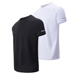 1/4 Pack Men's Solid Mesh Quick-drying Sports Short Sleeve Casual Joker Running Fitness Comfortable Plus-size Pullover T-shirt