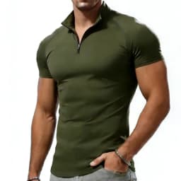 Compression T-shirt Men Summer Zipper Neck Male Tops Tee Gyms Fitness Tshirt Slim Fit Skinny Tigths Casual Fashion T Shirt Men