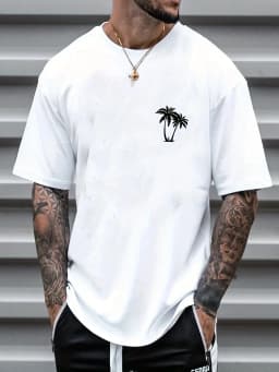 Men's Summer Loose Size 100% Cotton Freedom Graphi Print Casual Slim Fit Round Neck Short Sleeve T-shirt Top