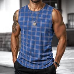Retro Men's Vest Top 3D Print Plaid Striped Graphic Sleeveless Shirt Crew Neck Loose Streetwear Summer Fashion Casual Tank Tops