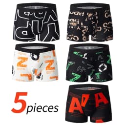 10 Pieces /5 Pieces Multi-Color Combination Men's Fashion Casual Sports Underwear Joker Comfortable Basic Teenagers Plus Size Sh
