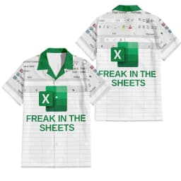 Excel Hawaiian Shirt Men's Fashion Shirt Spreadsheet Software Design Print T-shirts 2025 Vacation Style Y2K Summer Shirts