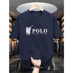 Classic Graphic Print T-shirt Polyester Crew Neck Regular Fit Men Women Daily Wear Tops