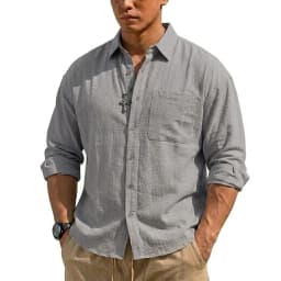 Korean Men's Long Sleeve Linen Shirt Luxury Cotton T Shirt Elegant Men's Shirts Summer Breathable Hawaiian Shirts Button T-shirt