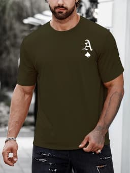 T Shirt for Man Men's Black and Golden Casual T-shirt Printed with "King" Crown + Arm Pattern Clothing Light Luxury Personality