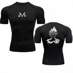 Bandai Dragon Ball Z Men T-shirt Majin Vegeta Compression Fitness Gym Quick Dry Sport T Shirt Comfortable Breathable Streetwear