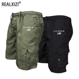 New Men's Cargo Shorts Fashion Casual Running Shorts Big Pocket Sports Slacks Cargo Panels Trousers Plus Size for Male