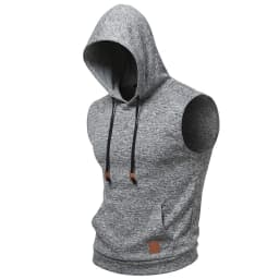 New Mens Sleeveless Hoodie Lightweight Hooded Mens Sweatshirt Vest Workout Luxury Clothes Tank Tops Fitness Hoodies for Men