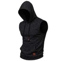 New Mens Sleeveless Hoodie Lightweight Hooded Mens Sweatshirt Vest Workout Luxury Clothes Tank Tops Fitness Hoodies for Men