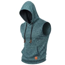 New Mens Sleeveless Hoodie Lightweight Hooded Mens Sweatshirt Vest Workout Luxury Clothes Tank Tops Fitness Hoodies for Men