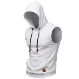 New Mens Sleeveless Hoodie Lightweight Hooded Mens Sweatshirt Vest Workout Luxury Clothes Tank Tops Fitness Hoodies for Men