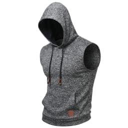 New Mens Sleeveless Hoodie Lightweight Hooded Mens Sweatshirt Vest Workout Luxury Clothes Tank Tops Fitness Hoodies for Men