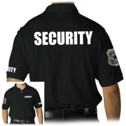 MEN'S PRINTED SECURITY EMBROIDERY BADGE STAFF UNIFORM COLLAR POLO T-SHIRT Black Graphic Polo Shirt Size Printed Vintage Summer