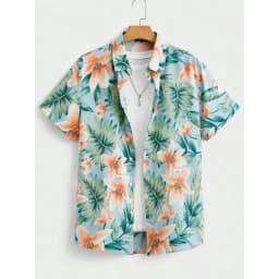 Summer 2026 Hawaiian Men's Fashionable Printed Beach Vintage Fun Casual Quick Drying Shirt