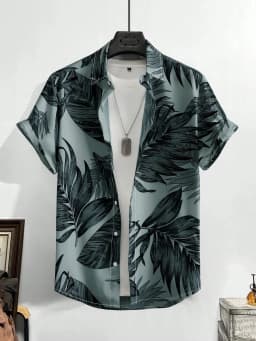 Summer 2026 Hawaiian Men's Fashionable Printed Beach Vintage Fun Casual Quick Drying Shirt