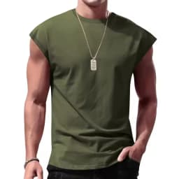 2026 Men's Loose Fit round Neck Short Sleeve T-Shirt Casual Breathable Summer Sports Basic Vest for Comfortable Wear