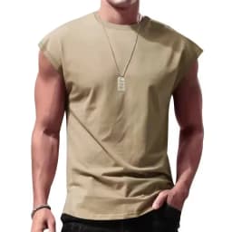 2026 Men's Loose Fit round Neck Short Sleeve T-Shirt Casual Breathable Summer Sports Basic Vest for Comfortable Wear