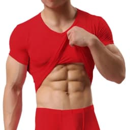 Men's Sheer Undershirts Man Ice Silk Mesh See through Basics Shirts Sexy Fitness Bodybuilding Underwear