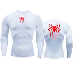 Men's Compression Spider Printed T-Shirt Sports Muscle Fitness Tight Quick-drying Long Sleeve Breathable Gym Bottoming Clothes
