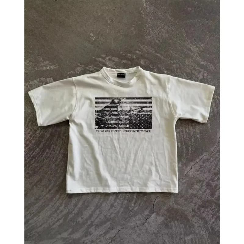 Men Clothing Street Oversized T Shirt Casual Y2k Top Mens Clothes Harajuku Hip Hop Vintage Sweatshirts Print Graphic T Shirts