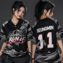 2026 Kpop Stray Run It World Tour Jersey T-shirt Men Women Summer Sports T-shirt Breathable Quick Drying Clothing Fan Gifts