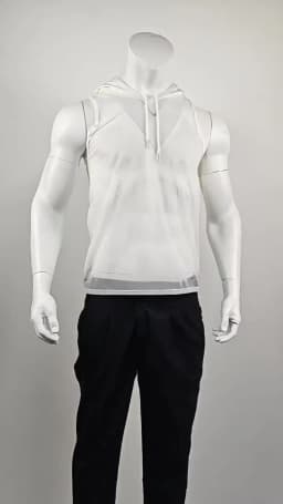 New Chic Men Hooded Sports Tank Tops Sexy Solid Color Transparent Sleeveless T-shirt Summer Casual Drawstring Fitness Vest S-2XL