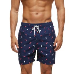 Men's Simple Vertical Striped 3D Print Summer Outdoor Beach Shorts Swim Trunks Breathable Quick-Drying Casual Sports Pants