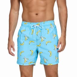 Men's Simple Vertical Striped 3D Print Summer Outdoor Beach Shorts Swim Trunks Breathable Quick-Drying Casual Sports Pants