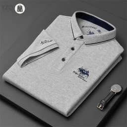 Men's Embroidered Casual Fashion Short Sleeved POLO Shirt Summer Comfortable Top