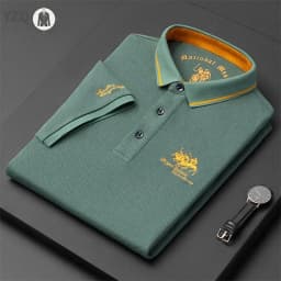 Men's Embroidered Casual Fashion Short Sleeved POLO Shirt Summer Comfortable Top