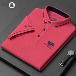Men's Embroidered Casual Fashion Short Sleeved POLO Shirt Summer Comfortable Top