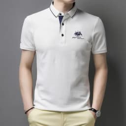 Men's Embroidered Casual Fashion Short Sleeved POLO Shirt Summer Comfortable Top