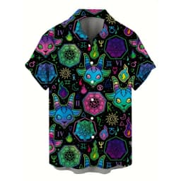Skull 3D Printed Men's Hawaiian Shirt Street Gothic Style Trendy Vintage Lapel Tops Summer Y2K Casual Short Sleeve Beach Shirt