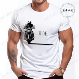 Men's Casual Motorcycle Graphic T-Shirts Man Street Summer Harajuku Tshirt Motorbike Racer Vintage Retro Bike T-Shirts Top Gift