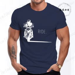 Men's Casual Motorcycle Graphic T-Shirts Man Street Summer Harajuku Tshirt Motorbike Racer Vintage Retro Bike T-Shirts Top Gift