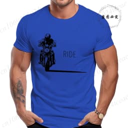 Men's Casual Motorcycle Graphic T-Shirts Man Street Summer Harajuku Tshirt Motorbike Racer Vintage Retro Bike T-Shirts Top Gift