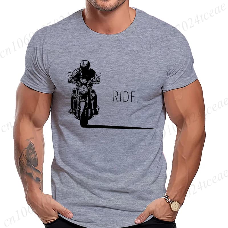 Men's Casual Motorcycle Graphic T-Shirts Man Street Summer Harajuku Tshirt Motorbike Racer Vintage Retro Bike T-Shirts Top Gift