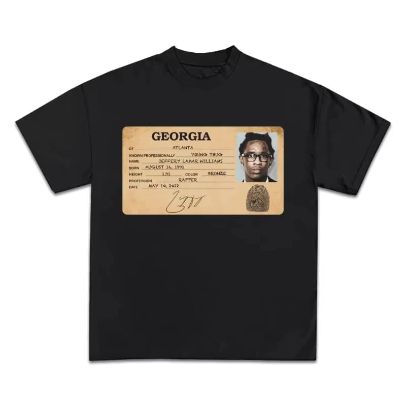 Who's Young Thug Graphic Print Cotton T-Shirt Crew Neck High Quality Short Sleeve Casual Streetwear Y2k men clothing streetwear