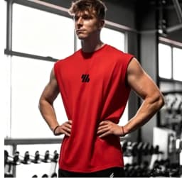 Summer men's casual wide-shoulder sleeveless vest, large-sized round-neck bird-eye fabric vest, outdoor breathable casual vest