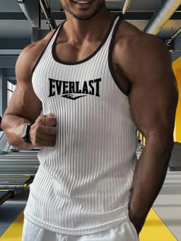 New Summer Men's Vest Striped Men's Sports Vest Underwear Bodybuilding Clothes Gym Vest Men's Fitness Sleeveless Shirt