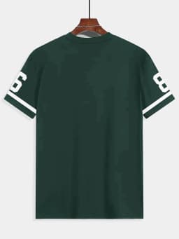 European and American Men's Summer Training Letter Print Comfortable and Breathable Round Neck T-Shirt Outdoor Casual Sports Top