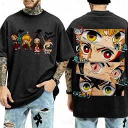 Demon Slayer Anime Character Eyes Printed T-shirt Men's and Women's T-shirt Men's Top Sports T-shirt 2026 Summer New
