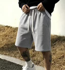 Simple Basic Gray Men's Shorts Casual Solid Color Loose Drawstring Elastic Waist Summer Jogging Shorts men clothing
