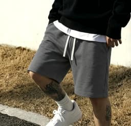 Simple Basic Gray Men's Shorts Casual Solid Color Loose Drawstring Elastic Waist Summer Jogging Shorts men clothing