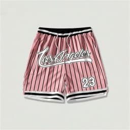 European and American men's summer Gothic letter stripe print comfortable breathable drawstring shorts outdoor casual pants