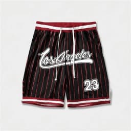 European and American men's summer Gothic letter stripe print comfortable breathable drawstring shorts outdoor casual pants