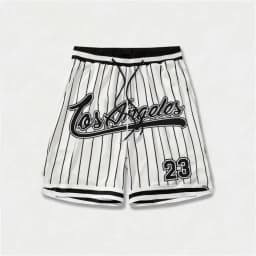 European and American men's summer Gothic letter stripe print comfortable breathable drawstring shorts outdoor casual pants