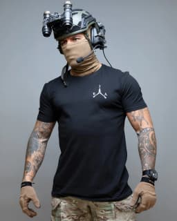 Unisex Military Tactical Skull Soldier Print T-Shirt Black Cotton Short Sleeve Back Big Print Casual Army Style Streetwear Tee