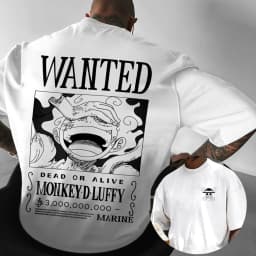 2026 New One Piece Luffy Printed T-Shirt Men's Summer Anime Fitness Pure Cotton T-Shirt Men's and Women's Casual Top Y2K